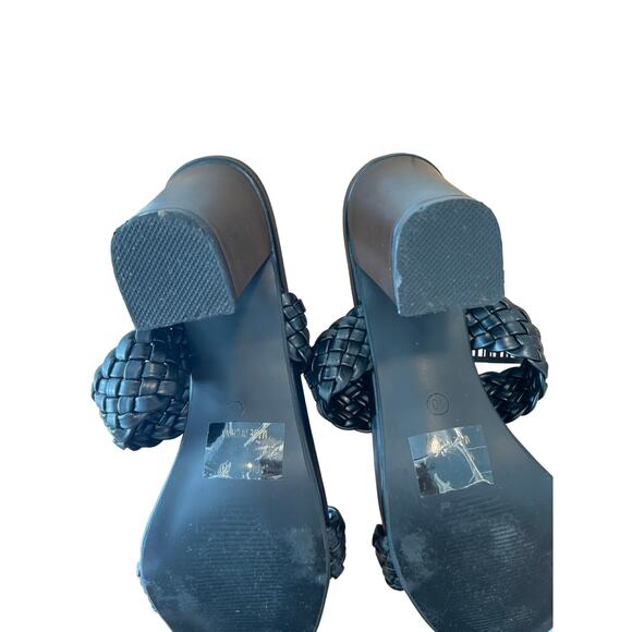 Levelle Women’s Aria Braided Two Strap Block Heel Sandals, Black, Size 10 - Picture 10 of 10